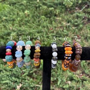 Jumbo Ghanain sugar bead bracelets & Handpainted jrobo bead bracelets
